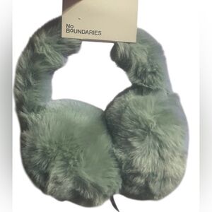 NWT No Boundaries Mint Green Cozy Winter Plush Soft Faux Fur Earmuffs